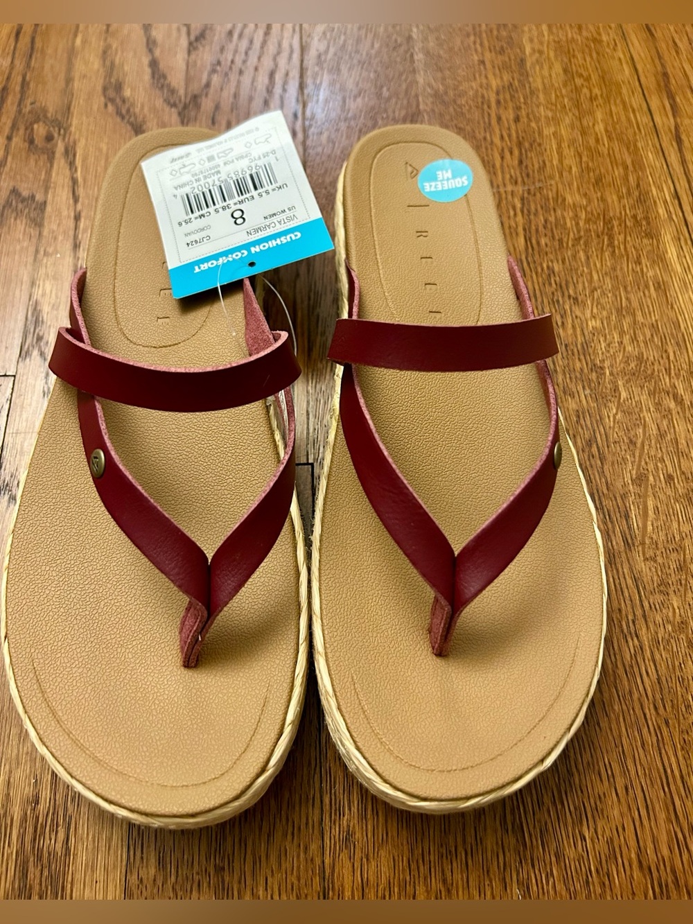Reef Women’s Burgundy Strap Thong Sandals (vista Carmen)